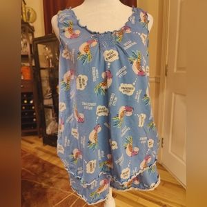 Faded Glory Birds Pajama Shorts and Tank Matching set.